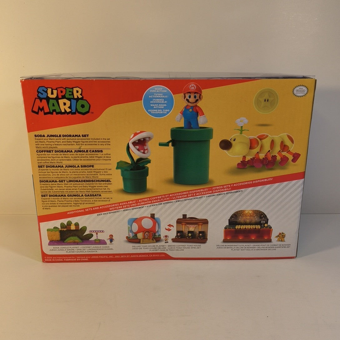 Super Mario Soda Jungle Diorama Set Wiggler StarCoin Piranha Plant 2 Accessories