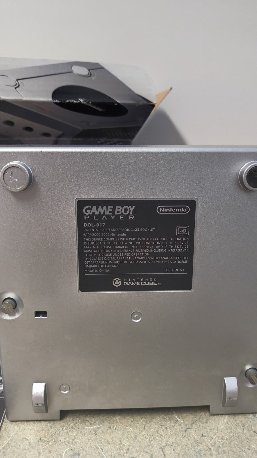 NTSC-J Platinum GameBoy Player For Gamecube & Startup Disk Silver Tested CIB