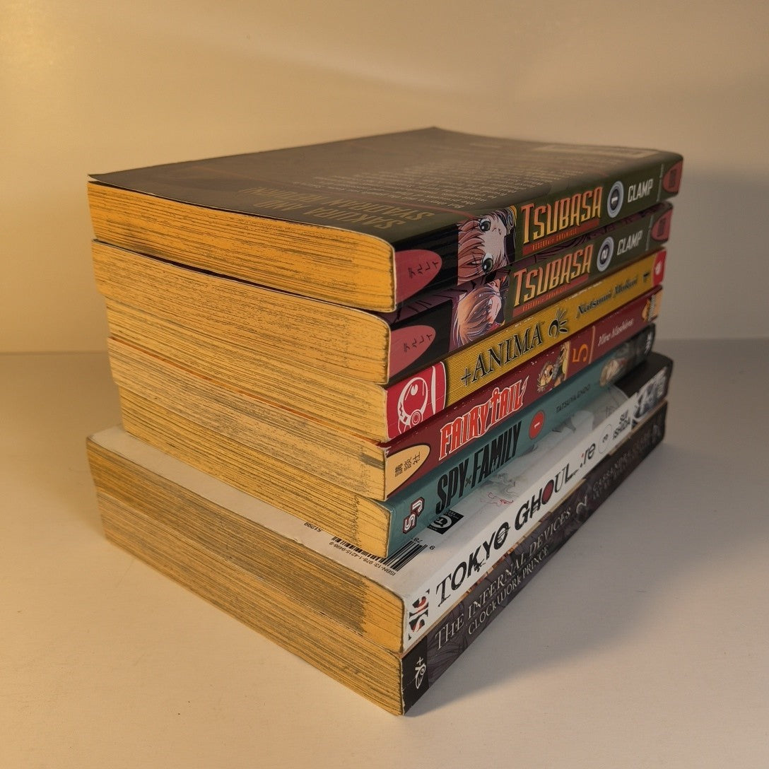 Manga Mixed Bundle Lot Of 7 Tokyo Ghoul SpyxFamily Tsubasa Anima Fairytail Clock