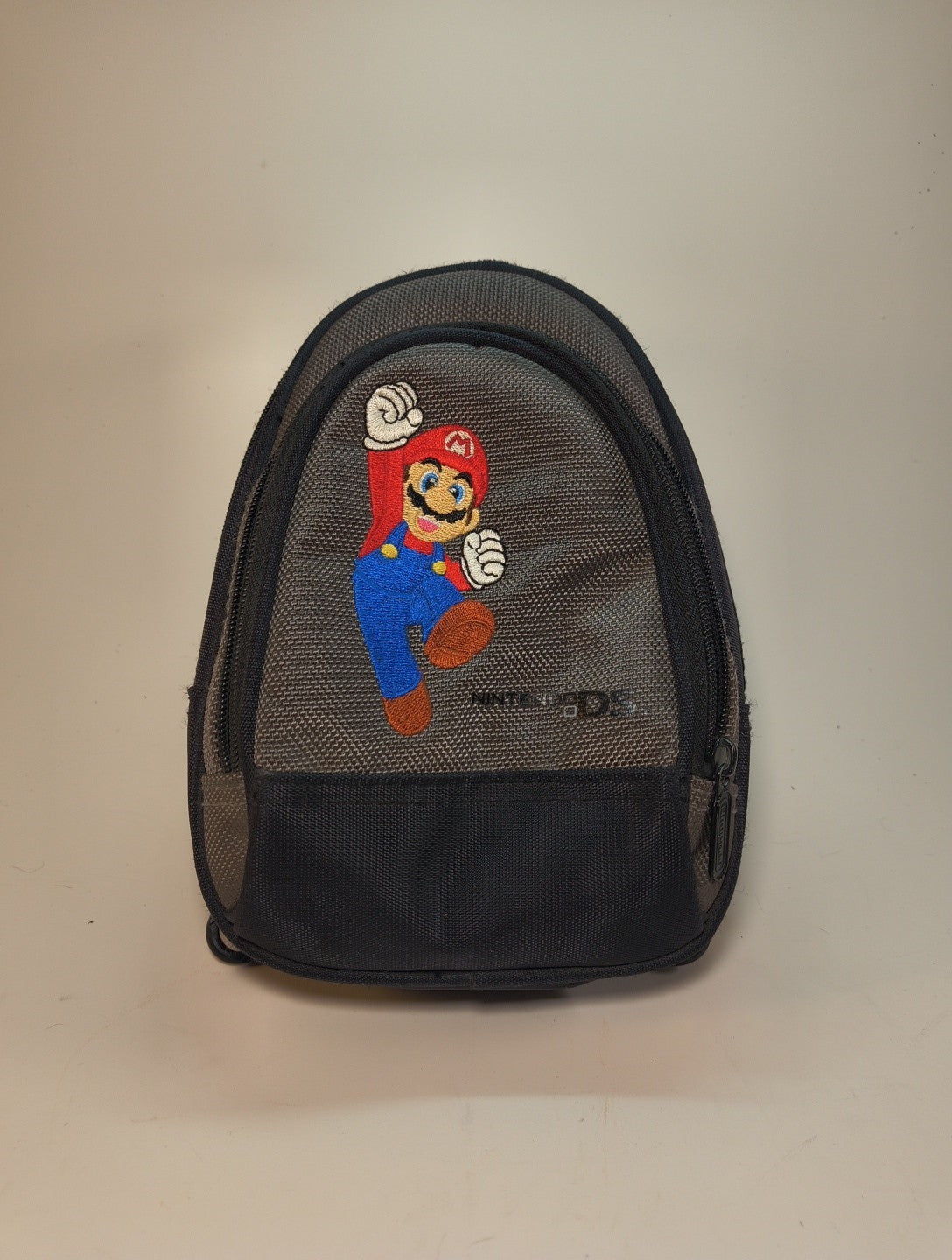 Nintendo DS Lite Super Mario Black Gray Mini Backpack Carry Case Bag - No Straps