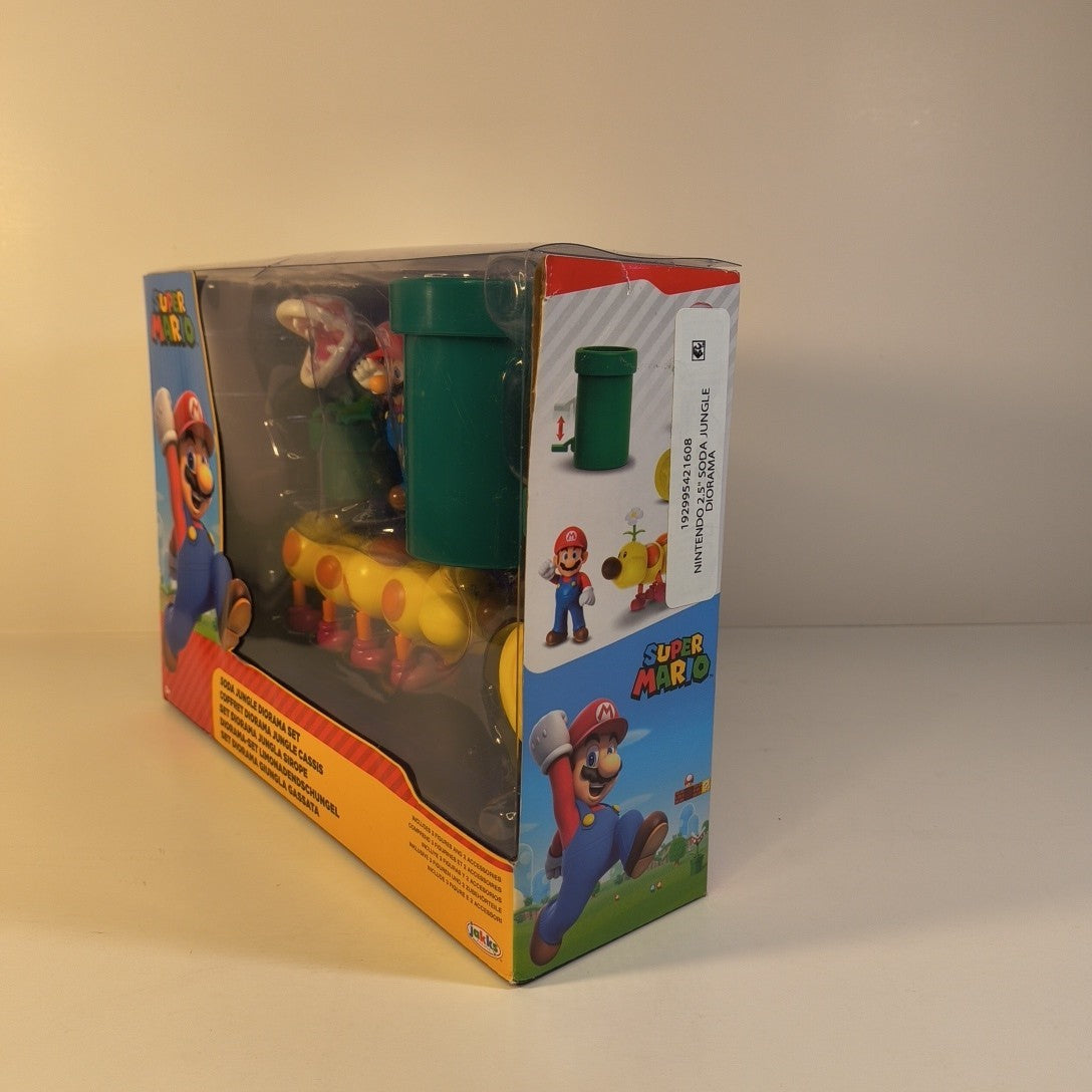 Super Mario Soda Jungle Diorama Set Wiggler StarCoin Piranha Plant 2 Accessories