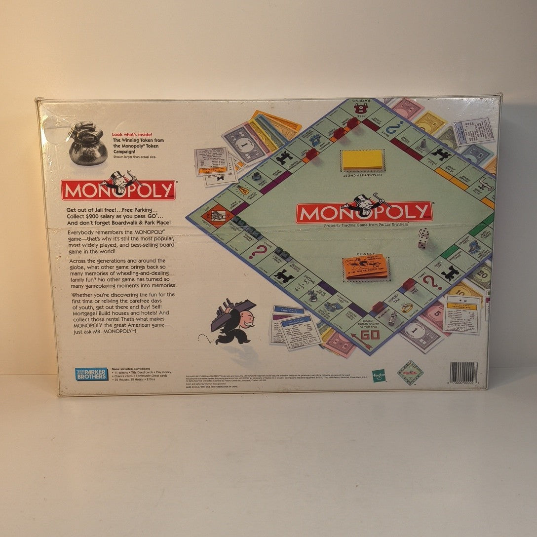 Monopoly Property Trading Board Game - 1999 Hasbro USA - Sealed Torn Plastic