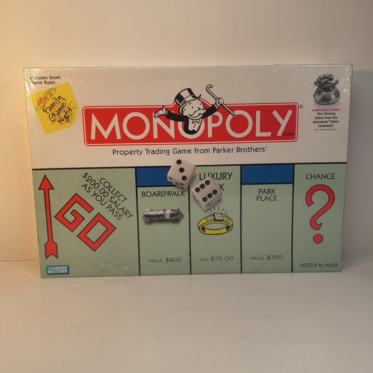 Monopoly Property Trading Board Game - 1999 Hasbro USA - Sealed Torn Plastic