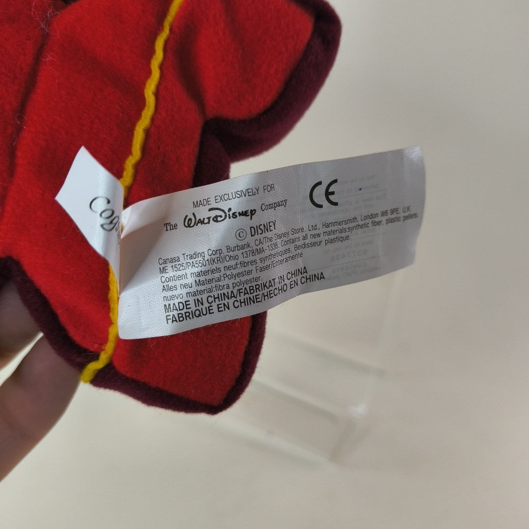 The Disney Store Beauty and the Beast COGSWORTH Mini Bean Bag Plush 7" NWT X6