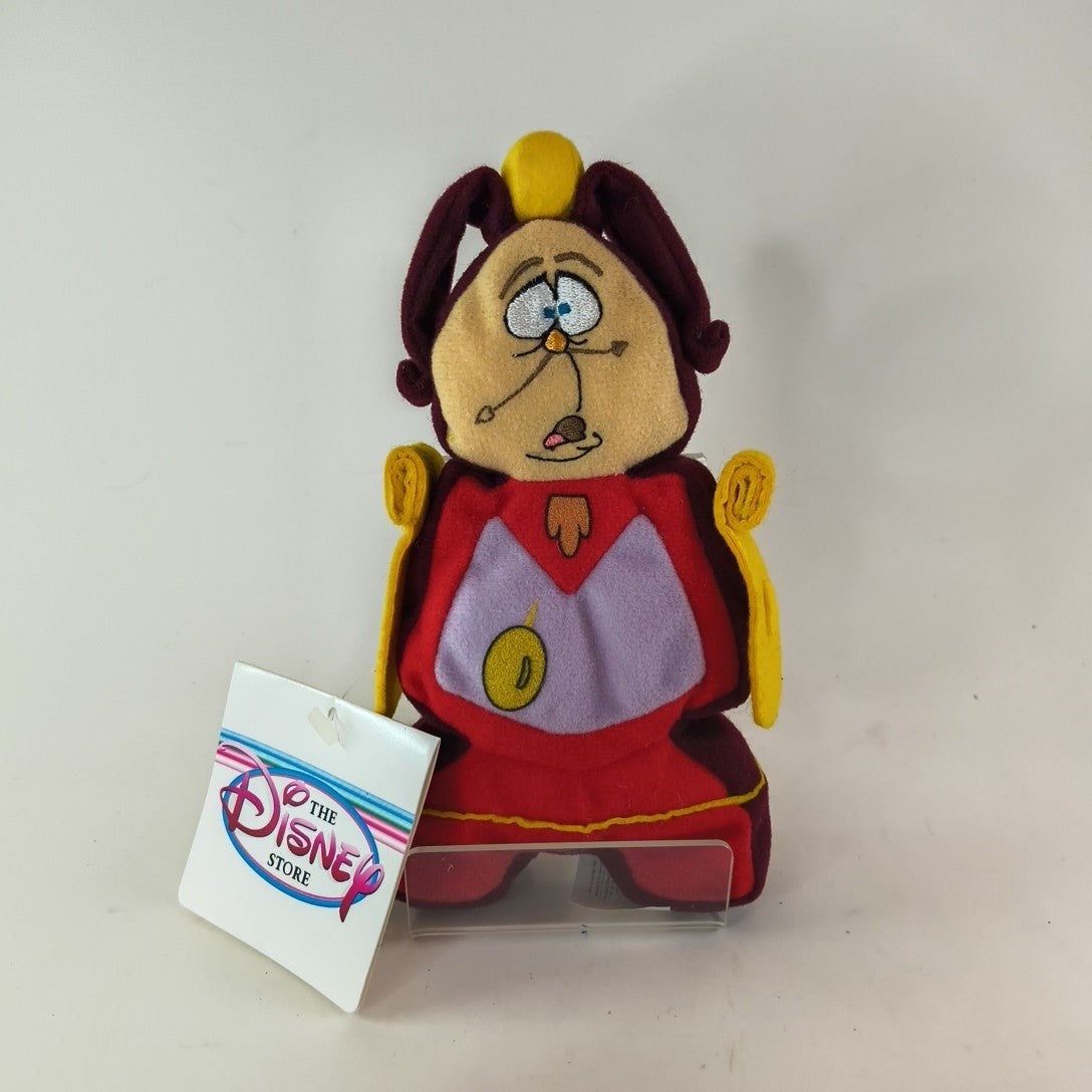 The Disney Store Beauty and the Beast COGSWORTH Mini Bean Bag Plush 7" NWT X6