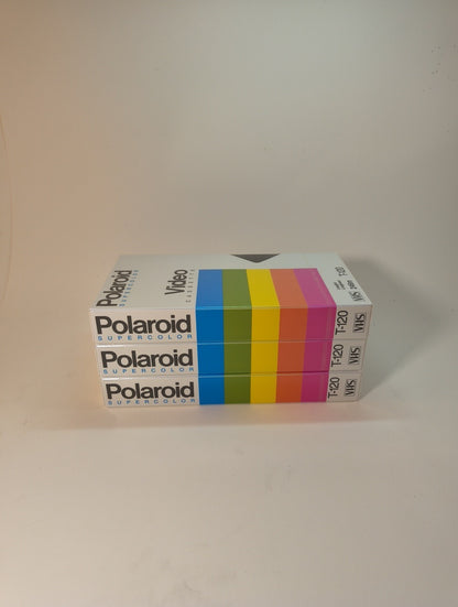 Polaroid Supercolor Blank Sealed VHS Tapes T-120 New Sealed 3 Pack