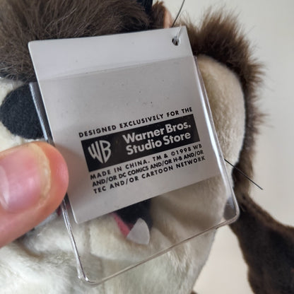 Vintage Looney Tunes TAZ Bean Bag Plush Birthday Tasmanian Devil Hat Warner 1998