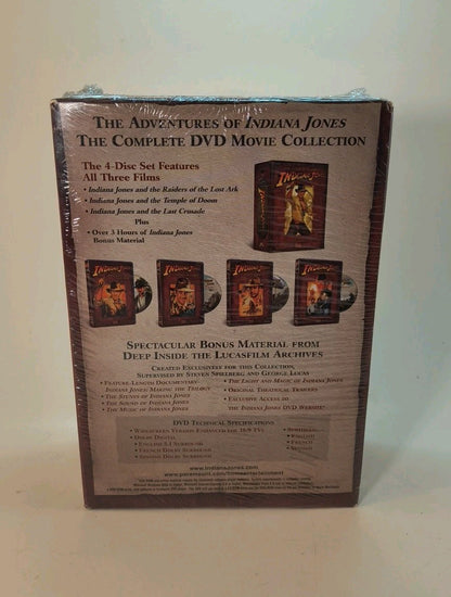 Indiana Jones - The Adventure Collection (DVD, 2003, 4-Disc Set, Widescreen) New