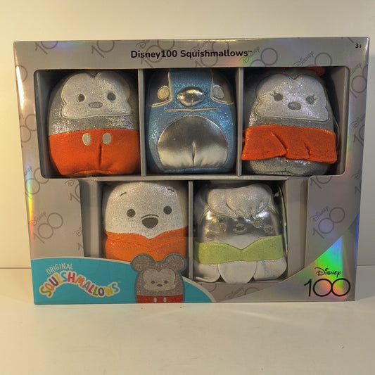 Squishmallows 5" Disney 100th Anniversary 5-Pack Brand New