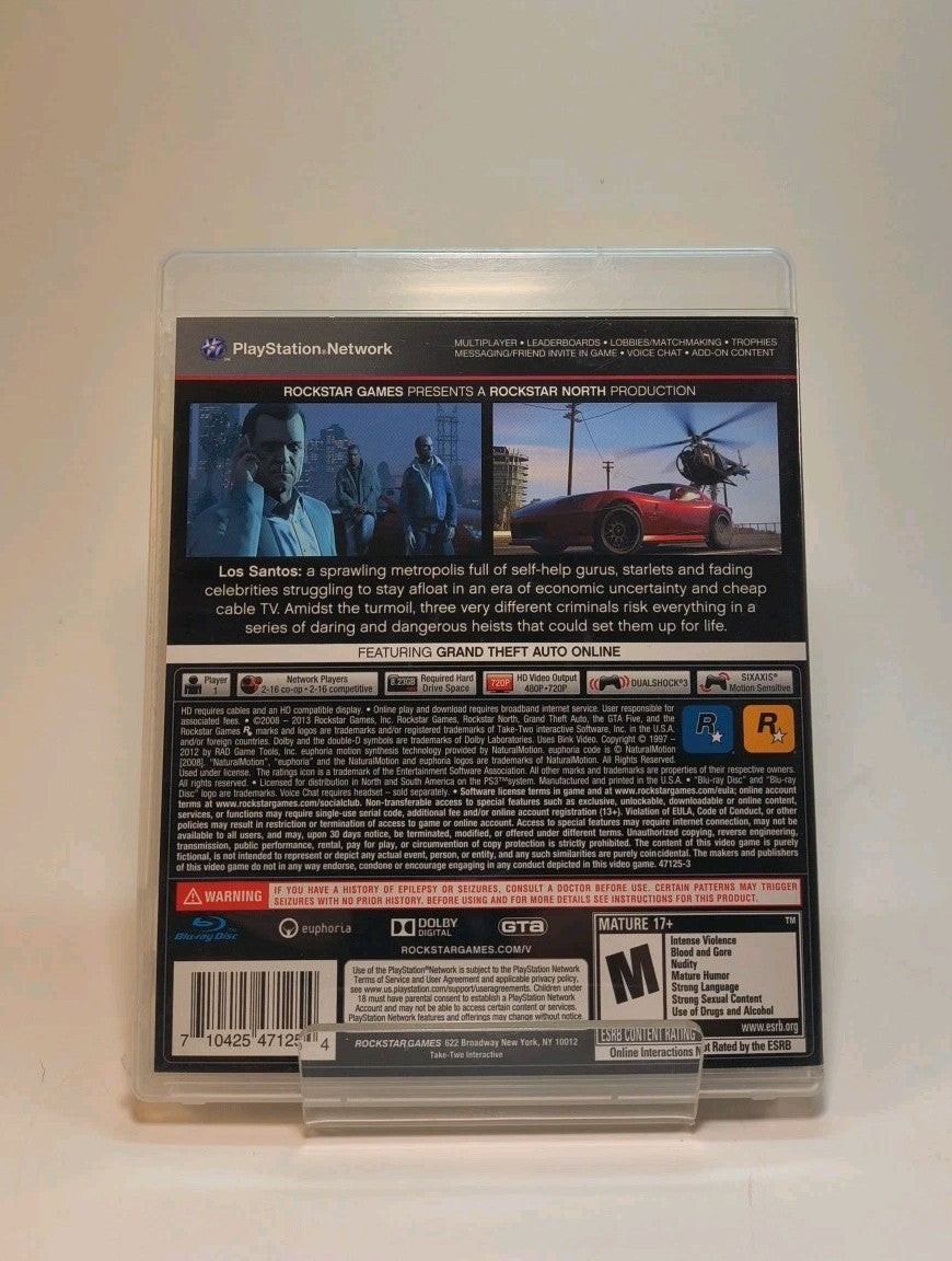 Grand Theft Auto 5 V PS3 CIB W/ Map + Manual - PlayStation 3