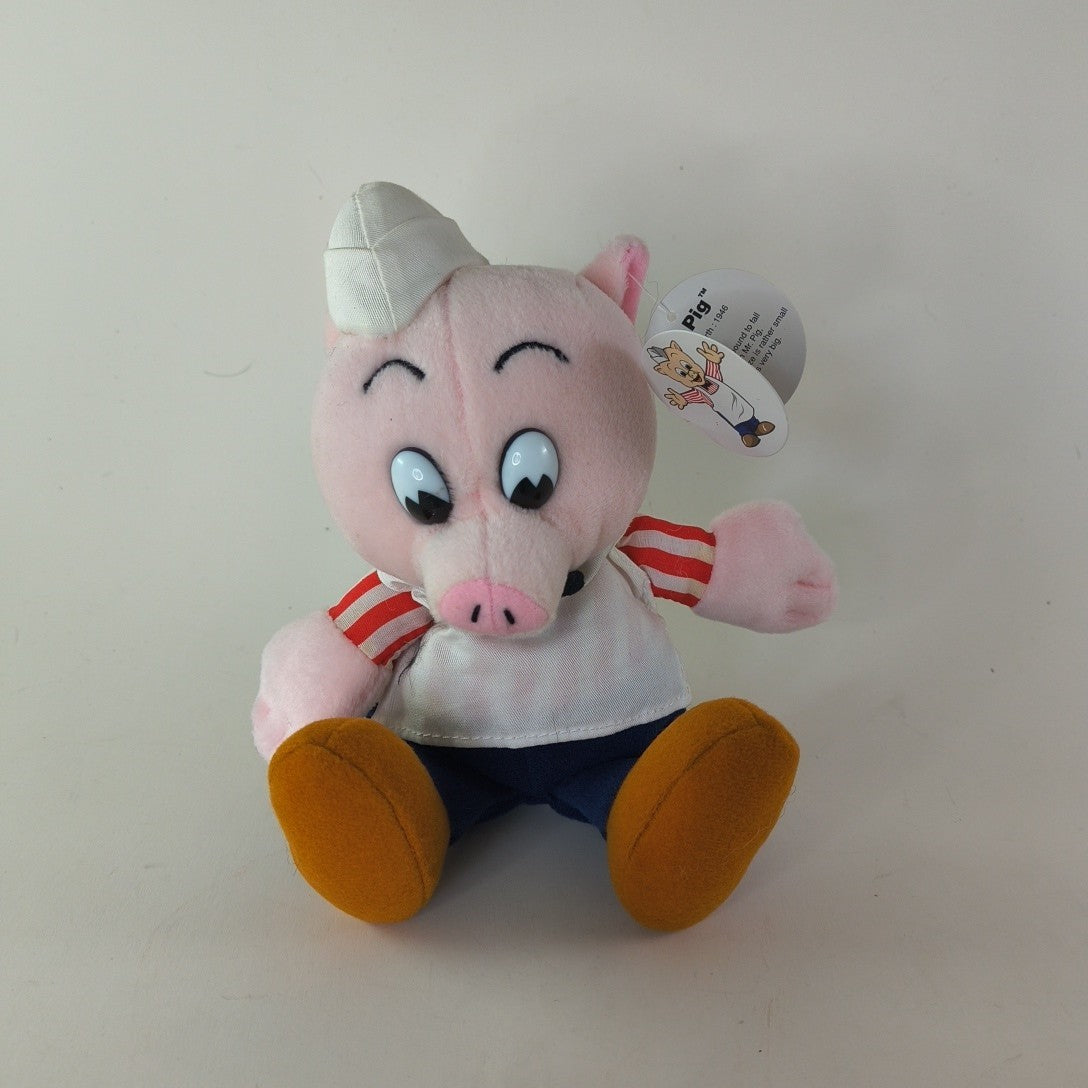 Vintage 1998 Piggly Wiggly “Mr. Pig” 9in Plush Bean Bag Doll NWT