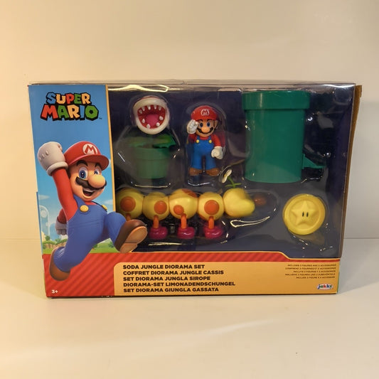 Super Mario Soda Jungle Diorama Set Wiggler StarCoin Piranha Plant 2 Accessories