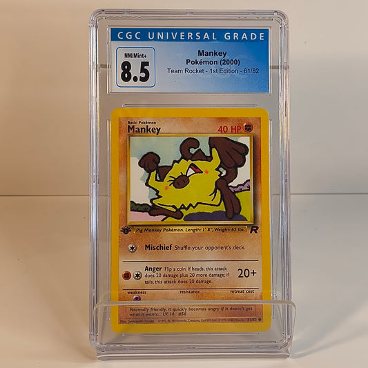 Mankey - Team Rocket 1st Edition (2000) GRADED CGC NM/MINT+ 8.5